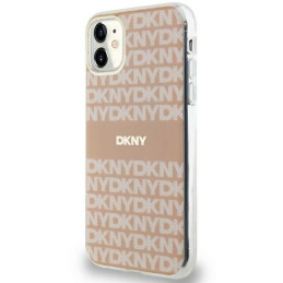 Etui DKNY IML Mono & Stripe MagSafe do iPhone 11 / Xr, różowy/pink