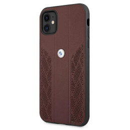 Etui BMW Leather Curve Perforate do iPhone 11 / Xr, czerwone