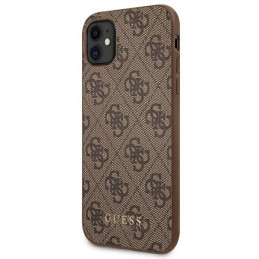Etui Guess 4G Metal Gold Logo do iPhone 11 / Xr, brązowy/brown