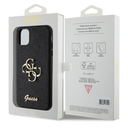 Etui Guess Glitter Script Big 4G do iPhone 11 / Xr, czarne