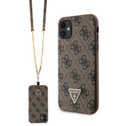 Etui Guess Crossbody 4G Metal Logo do iPhone 11 / Xr, brązowy/brown