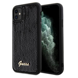 Etui Guess Sequin Script Metal do iPhone 11 / Xr, czarne