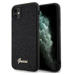Etui Guess Disco Metal Script do iPhone 11 / Xr, czarne