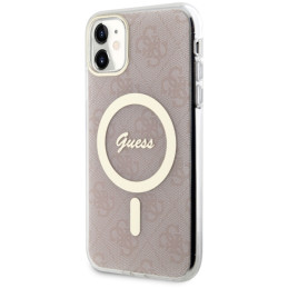 Etui Guess IML 4G MagSafe do iPhone 11, różowy/pink