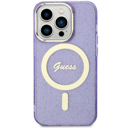 Etui Guess Glitter Gold MagSafe do iPhone 11 / Xr, purpurowy/purple