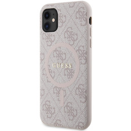 Etui Guess 4G Collection Leather Metal Logo MagSafe do iPhone 11 / Xr, różowy/pink