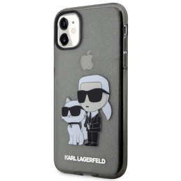 Etui Karl Lagerfeld Gliter Karl&Choupette do iPhone 11 / Xr, czarne