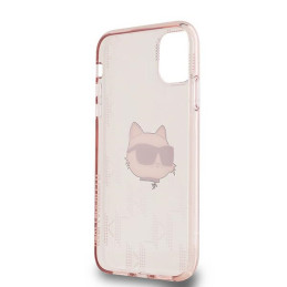 Etui Karl Lagerfeld IML Choupette Head & Monogram do iPhone 11 / Xr, różowy/pink