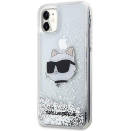 Etui Karl Lagerfeld Glitter Choupette Head do iPhone 11/ XR, srebrny/silver