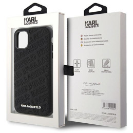 Etui Karl Lagerfeld Quilted K Pattern do iPhone 11 / Xr, czarne