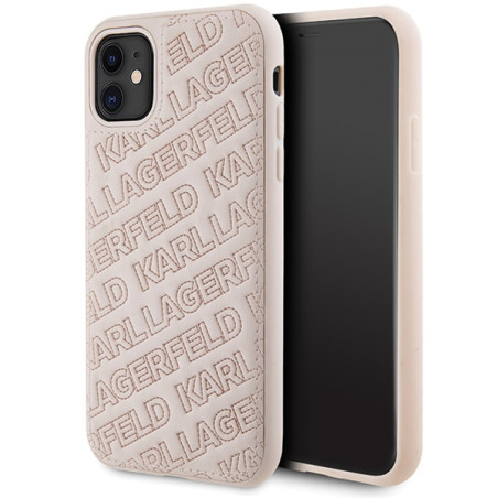 Etui Karl Lagerfeld Quilted K Pattern do iPhone 11 / Xr, różowy/pink