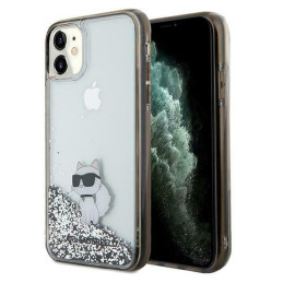 Etui Karl Lagerfeld Liquid Glitter Choupette do iPhone 11 / Xr, transparent