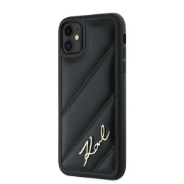 Etui Karl Lagerfeld Diagonal Quilted Script do iPhone 11 / Xr, czarne