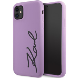 Etui Karl Lagerfeld Silicone Signature do iPhone 11 / Xr, purpurowy/purple