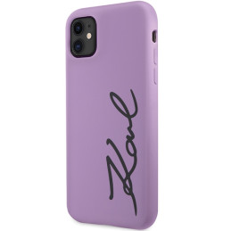 Etui Karl Lagerfeld Silicone Signature do iPhone 11 / Xr, purpurowy/purple
