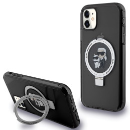 Etui Karl Lagerfeld Ring Stand Karl&Choupettte MagSafe do iPhone 11 / Xr, czarne