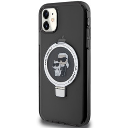 Etui Karl Lagerfeld Ring Stand Karl&Choupettte MagSafe do iPhone 11 / Xr, czarne