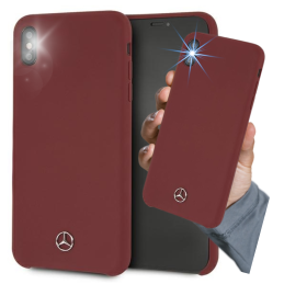 Etui Mercedes Silicone Line do iPhone Xs Max, czerwone