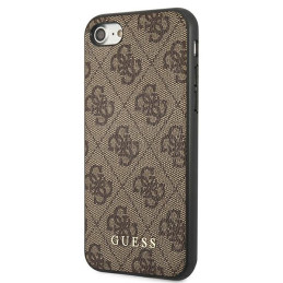 Etui Guess 4G Metal Gold Logo do iPhone SE 2022 / 2020 / 7 / 8, brązowy/brown