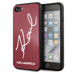 Etui Karl Lagerfeld Signature Glitter do iPhone 7/8 SE 2020 / SE 2022, czerwone
