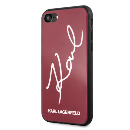 Etui Karl Lagerfeld Signature Glitter do iPhone 7/8 SE 2020 / SE 2022, czerwone