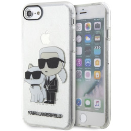 Etui Karl Lagerfeld Gliter Karl&Choupette do iPhone 7/8/ SE 2020 / SE 2022, transparent