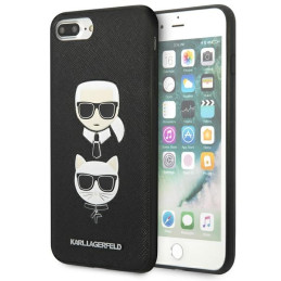 Etui Karl Lagerfeld Saffiano Karl&Choupette Head do iPhone 7 Plus / 8 Plus, czarne