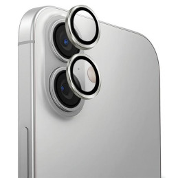 Szkło na obiektyw aparatu UNIQ Optix Aluminium Camera Lens Protector do iPhone 16 / 16 Plus, sterling silver