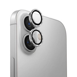 Szkło na obiektyw aparatu UNIQ Optix Aluminium Camera Lens Protector do iPhone 16 / 16 Plus, white shimmer