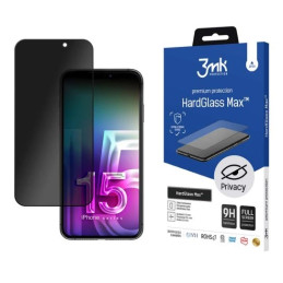 Szkło Hartowane 3MK HardGlass Max Privacy do iPhone 15 Plus, czarne