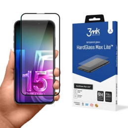 Szkło hartowane 3MK HardGlass Max Lite do iPhone 15, czarna ramka
