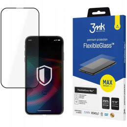 Szkło Hybrydowe 3MK FlexibleGlass Max do iPhone 14 Pro Max, czarna ramka