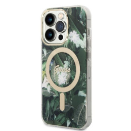 Zestaw Guess Jungle MagSafe Case+ Ładowarka do iPhone 14 Pro, zielony/green