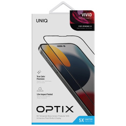 Szkło hartowane UNIQ Optix Vivid do iPhone 14 / 13 / 13 Pro, z aplikatorem