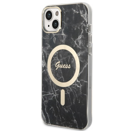 Zestaw Guess Marble MagSafe Case+ Ładowarka do iPhone 14, czarne