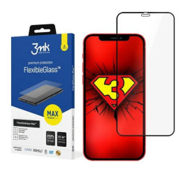 Szkło Hybrydowe 3MK FlexibleGlass Max do iPhone 12 Pro Max, czarna ramka