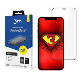 Szkło Hybrydowe 3MK FlexibleGlass Max do iPhone 12 mini, czarna ramka