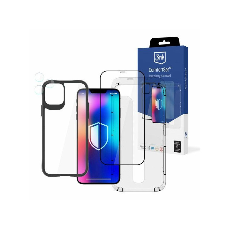 Zestaw akcesoriów ochronnych 4w1 3MK Comfort Set 4in1 do iPhone 12