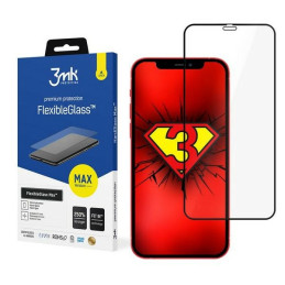 Szkło Hybrydowe 3MK FlexibleGlass Max do iPhone 12/12 Pro, czarna ramka