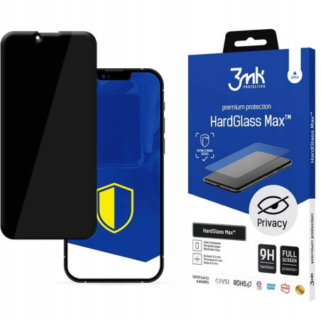 Szkło Hartowane 3MK HardGlass Max Privacy do iPhone 12/12 Pro, czarny/black
