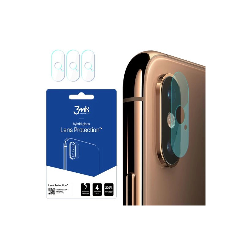 Szkło na obiektyw aparatu 3mk Lens Protection do iPhone Xs Max, 4szt