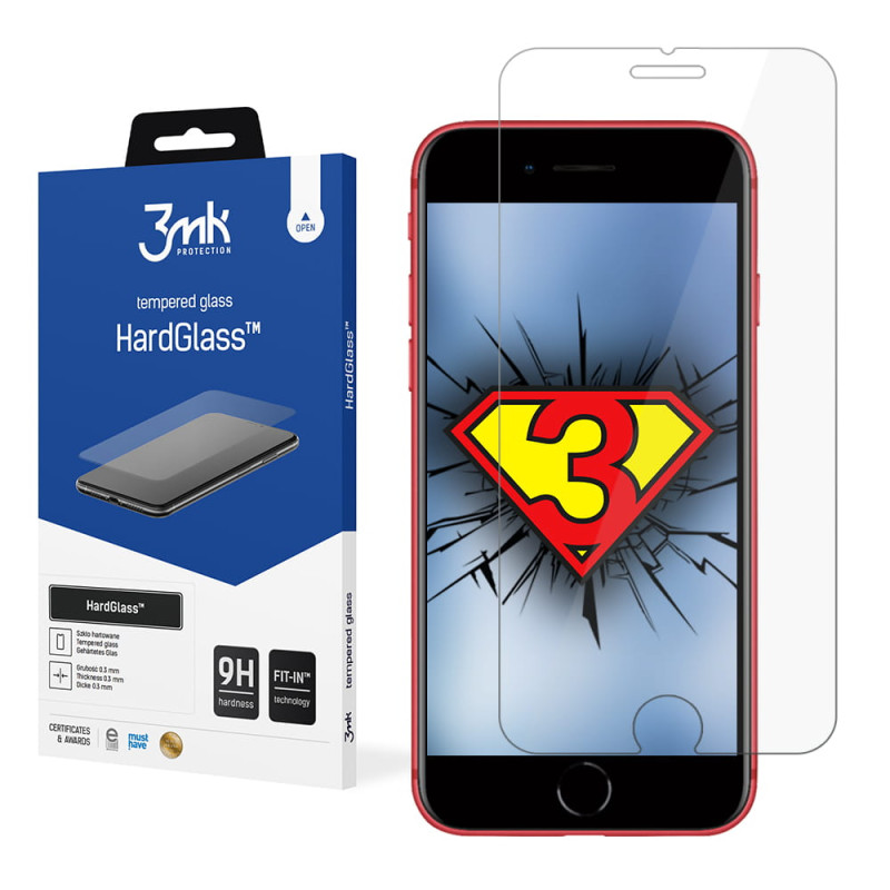 Szkło Hartowane 3MK HardGlass do iPhone SE 2020/ SE 2022