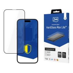 Szkło hartowane 3MK HardGlass Max Lite do iPhone SE 4, czarna ramka