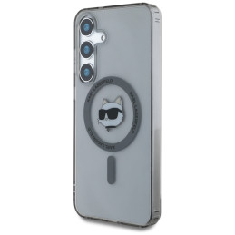 Etui Karl Lagerfeld Button Choupette Head Printed Logo MagSafe do Galaxy S25, czarny