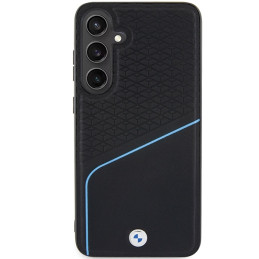 Etui BMW Signature Leather Textured & Line MagSafe do Galaxy S24+, czarne