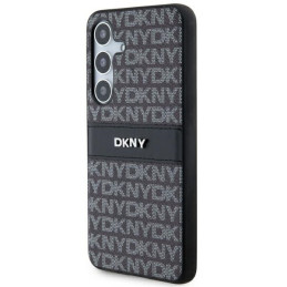 Etui DKNY Leather Mono Stripe & Metal Logo do Samsung Galaxy S24+, czarne