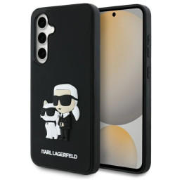 Etui Karl Lagerfeld 3D Rubber Karl&Choupette do Galaxy S24 FE, czarne