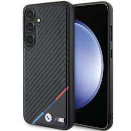 Etui BMW Carbon Tricolor Line MagSafe do Galaxy S24, czarne