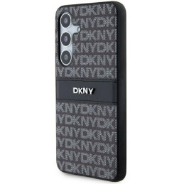 Etui DKNY Leather Mono Stripe & Metal Logo do Samsung Galaxy S24, czarne
