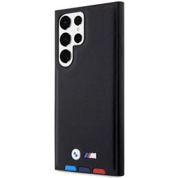 Etui BMW Leather Stamp Tricolor do Galaxy S23 Ultra, czarne